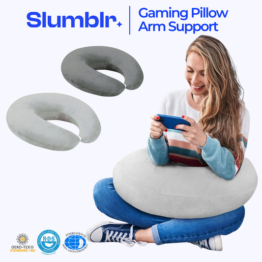 Gaming Pillow – Ergonomic Arm Support Cushion for Bed, Sofa & Desk