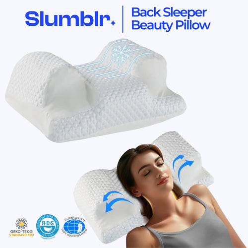 Slumblr® Ergonomic Memory Foam Pillow for Side Back Stomach Sleepers
