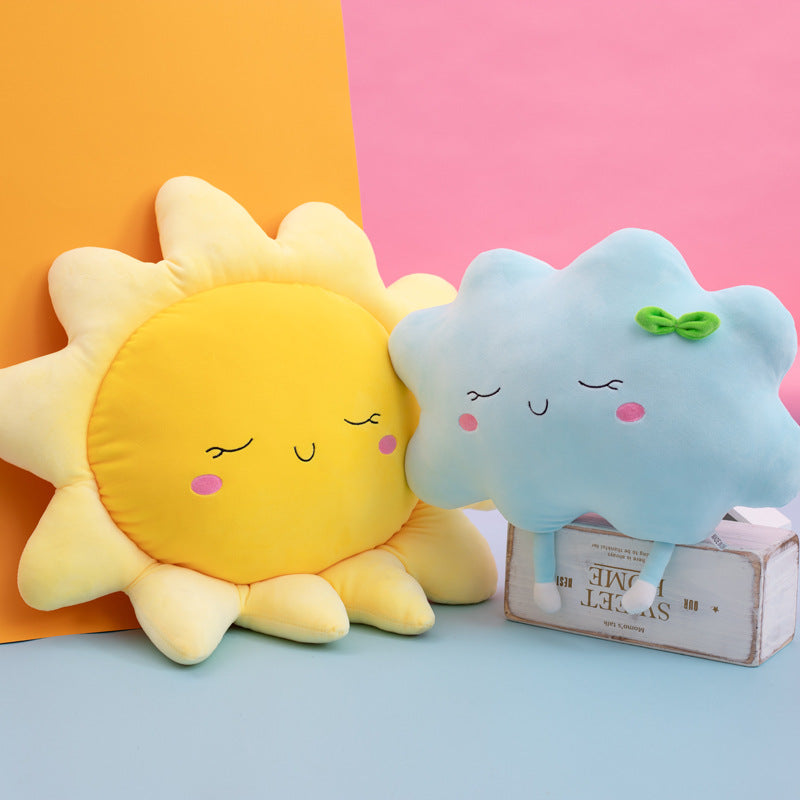 ins hot Nordic sun pillow girl's heart cloud down cotton plush cushion home sofa decorative cushion