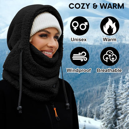 Slumblr® Winter Fleece-lined Hooded Beanie Scarf Travel