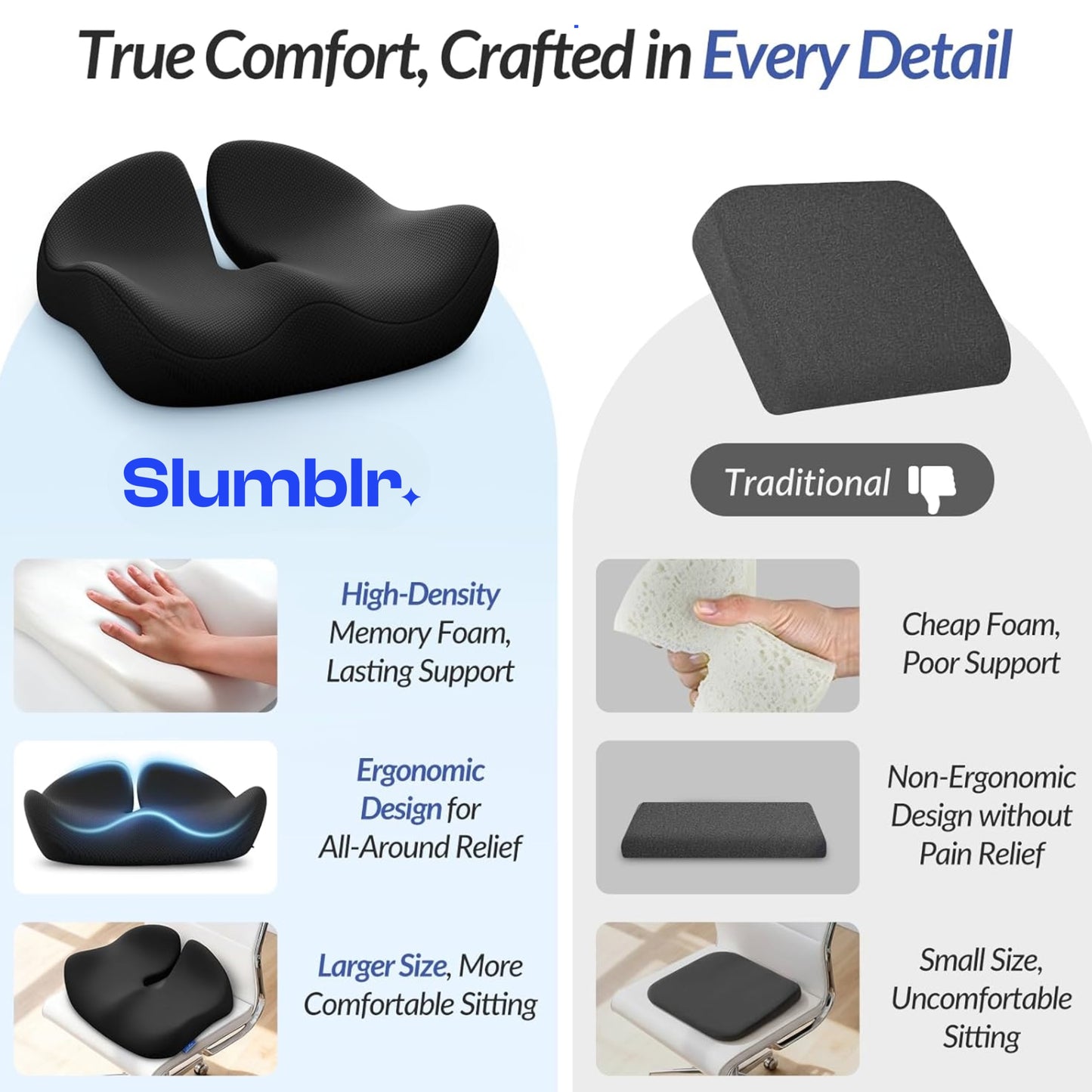 Slumblr® U-Shaped Memory Foam Travel Cushion