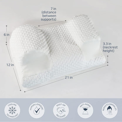 Slumblr® Ergonomic Memory Foam Pillow for Side Back Stomach Sleepers