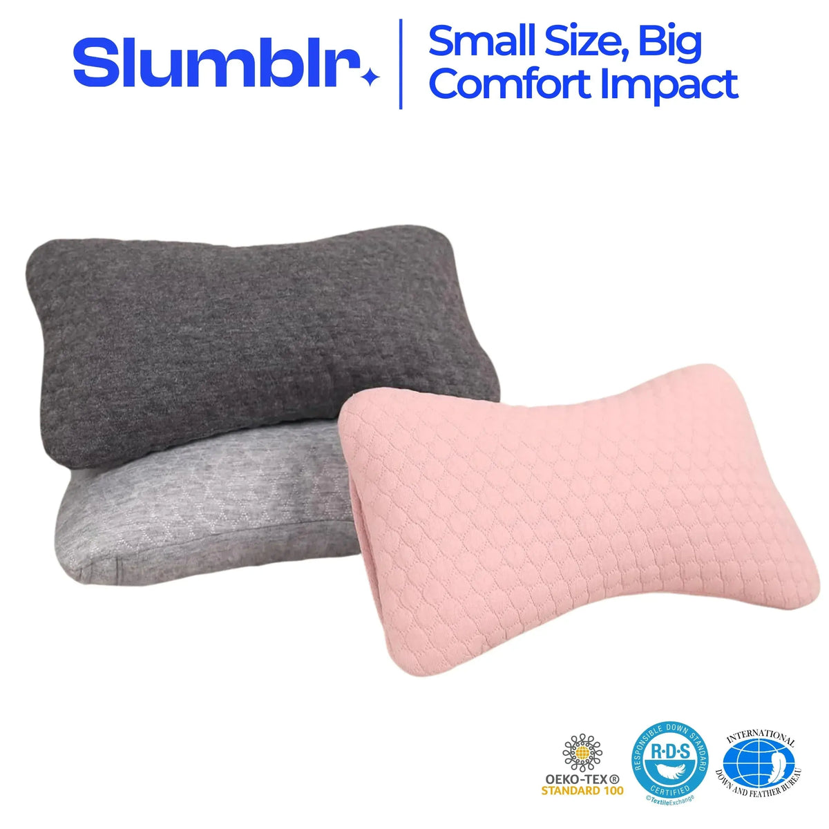Mini Travel Comfort Pillow 2pcs | Portable Compact Cotton Cushion