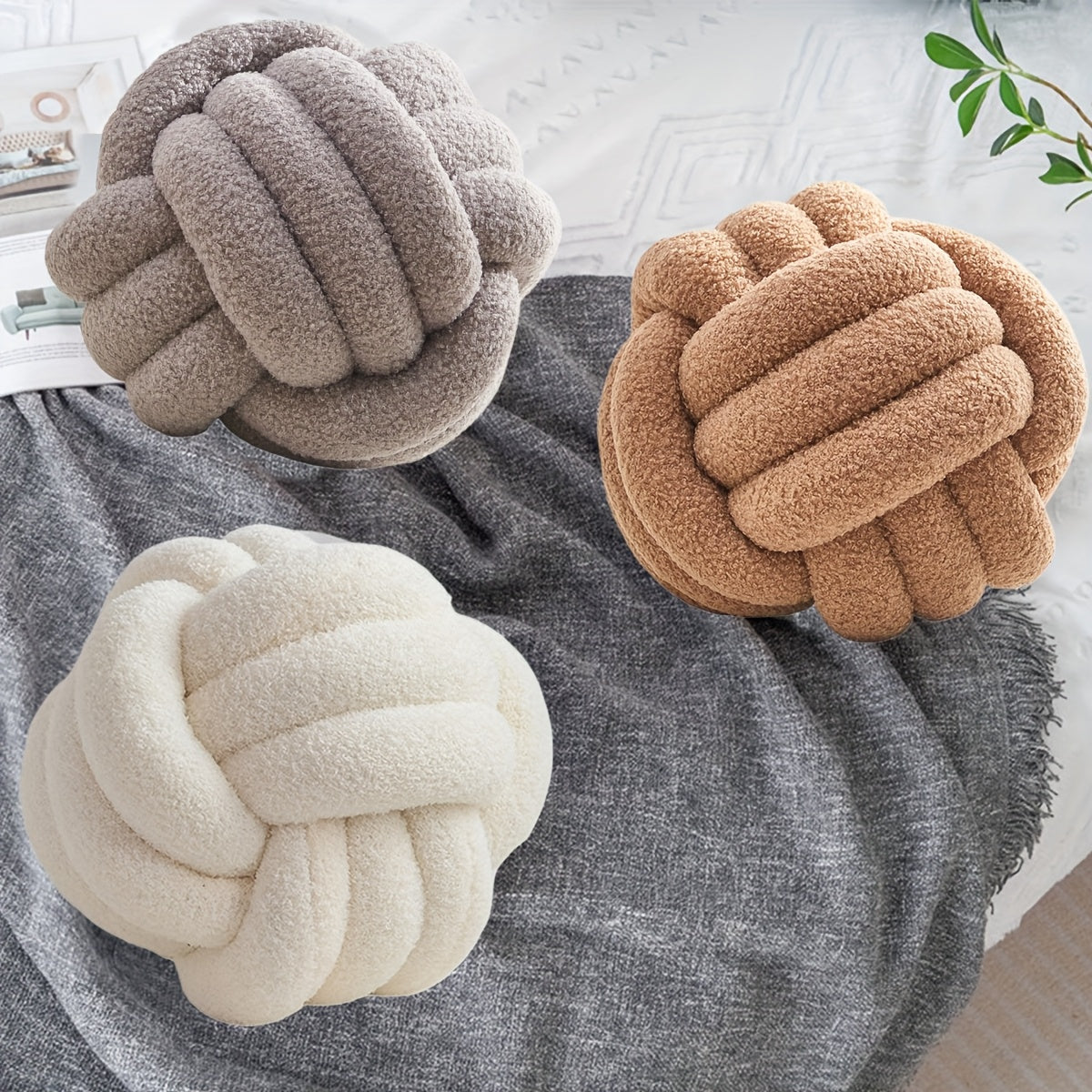 Slumblr® Nordic Woven Knot Ball Pillow