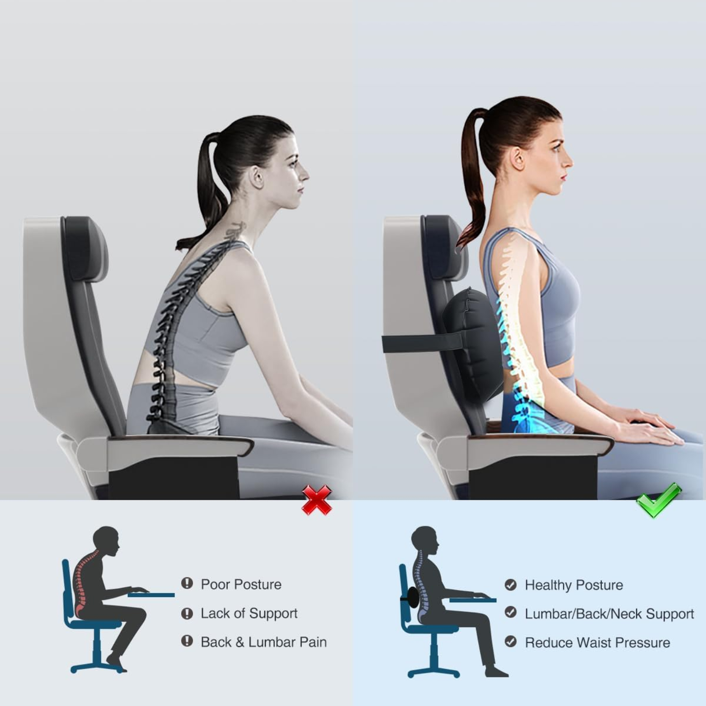 Slumblr® Lumbar Pillow Inflatable Support