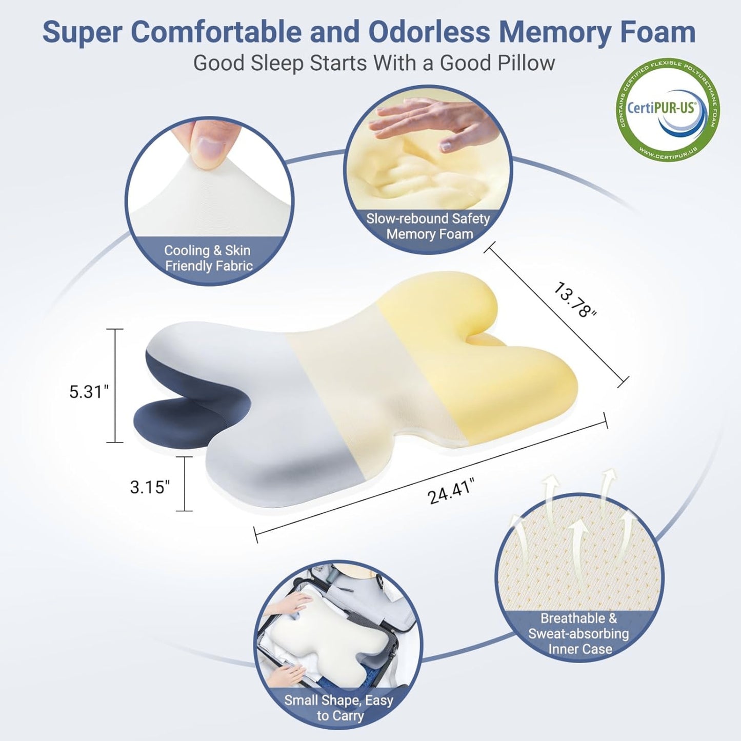Slumblr®  Memory Foam Horn Pillow