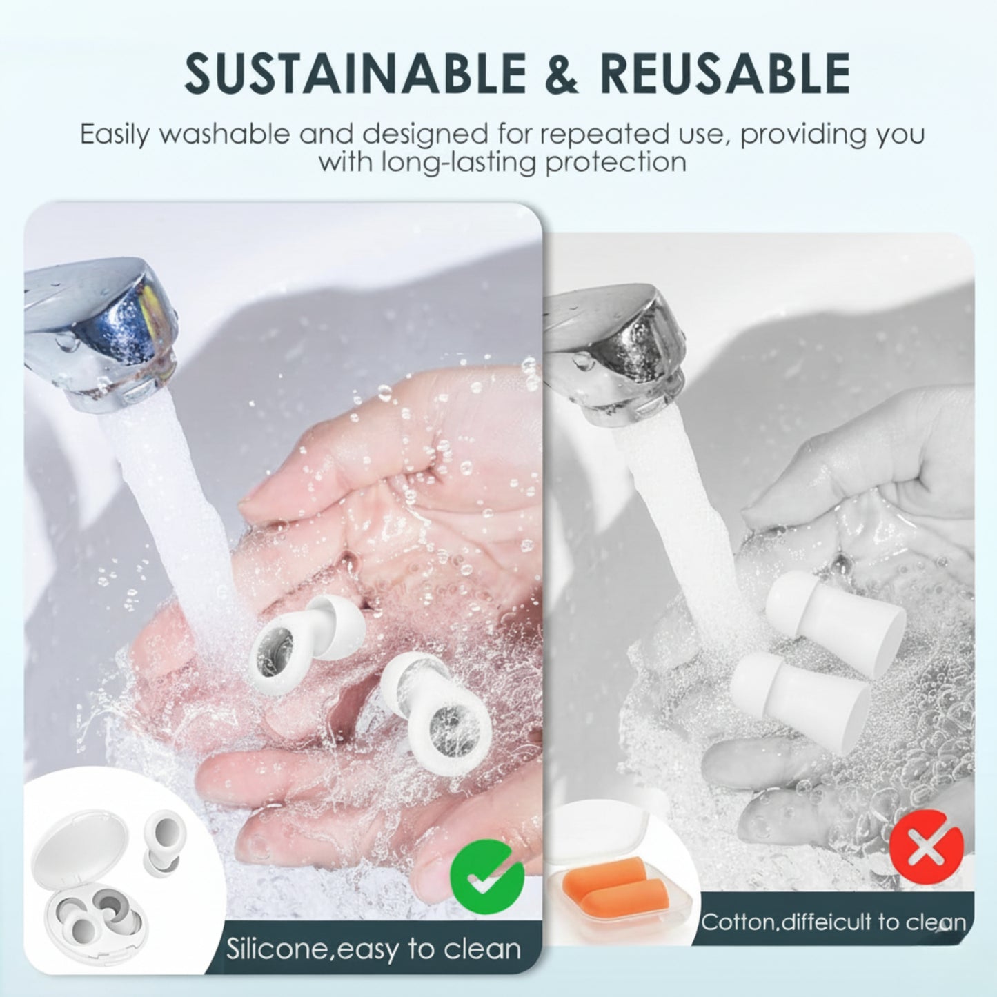 Slumblr® Silicone Earplugs Set – Noise Reduction & Waterproof