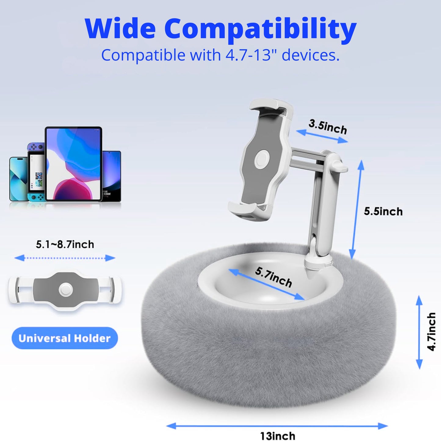 Slumblr® Plush Adjustable Device Pillow Stand