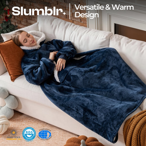 Slumblr® Oversized Flannel Hoodie Blanket
