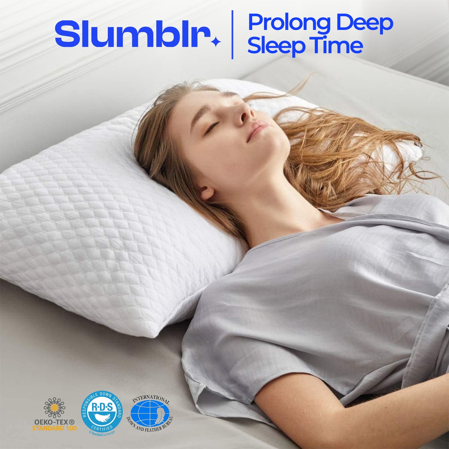 Slumblr® Memory Foam Zero-Pressure Side Sleep Pillow