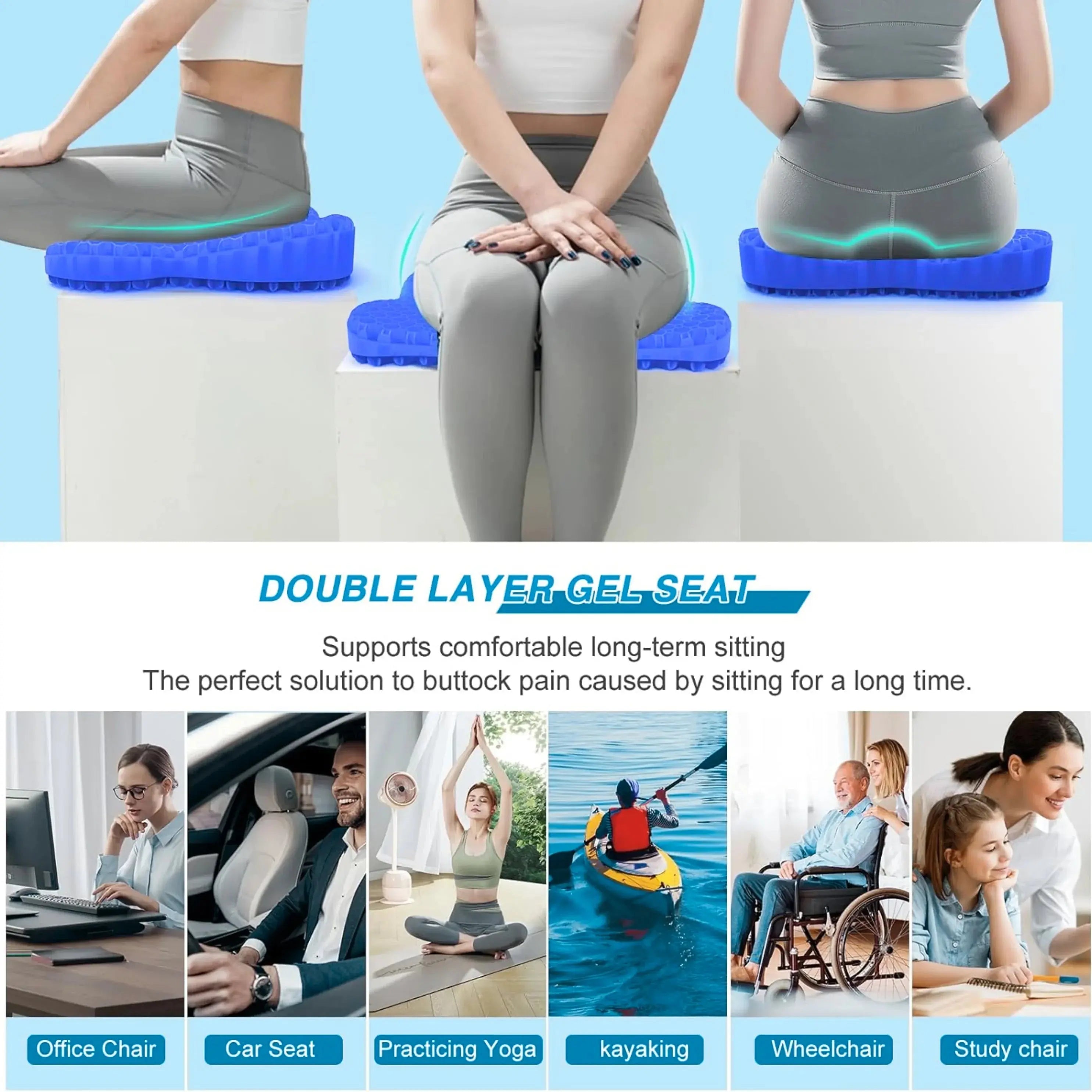 Slumblr® Honeycomb Gel Silicone Seat Cushion Slumblr