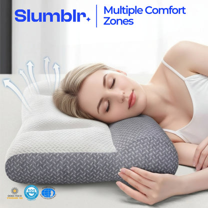 Slumblr® Ergonomic Memory Foam Pillow for Side Back Stomach Sleepers