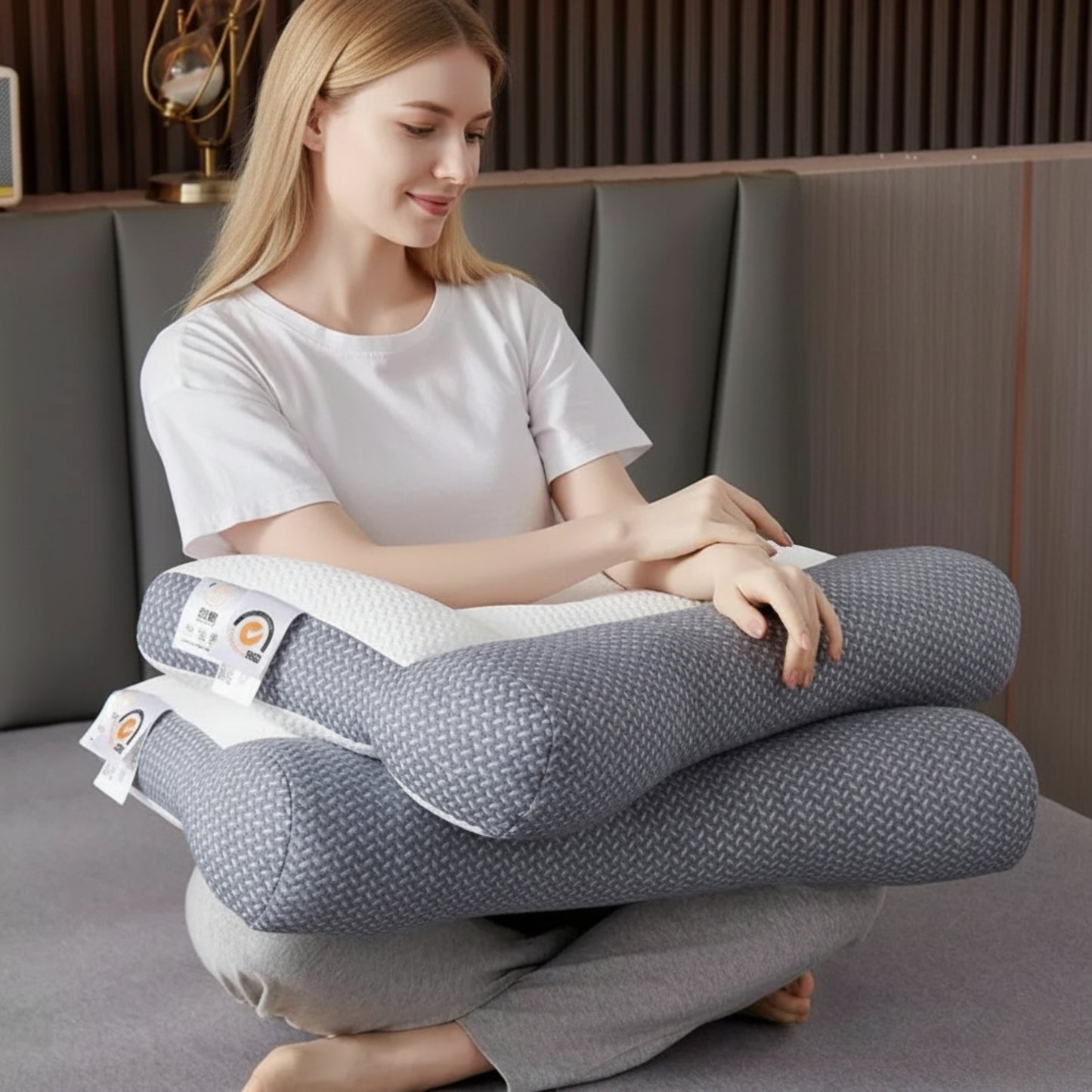 Slumblr® Ergonomic Memory Foam Pillow for Side Back Stomach Sleepers