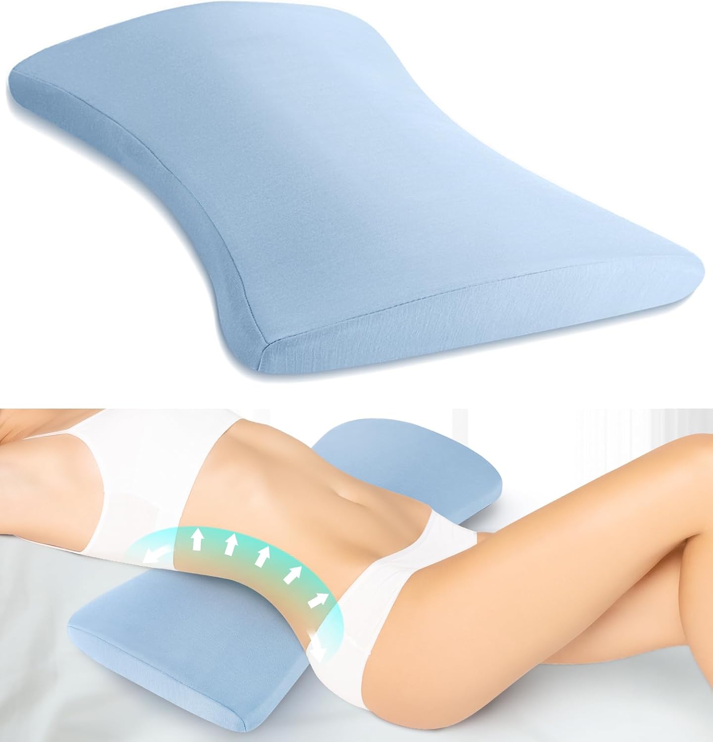 Lumbar Support Pillow for Back Pain Relief Memory Foam Comfort for Restful Sleep
