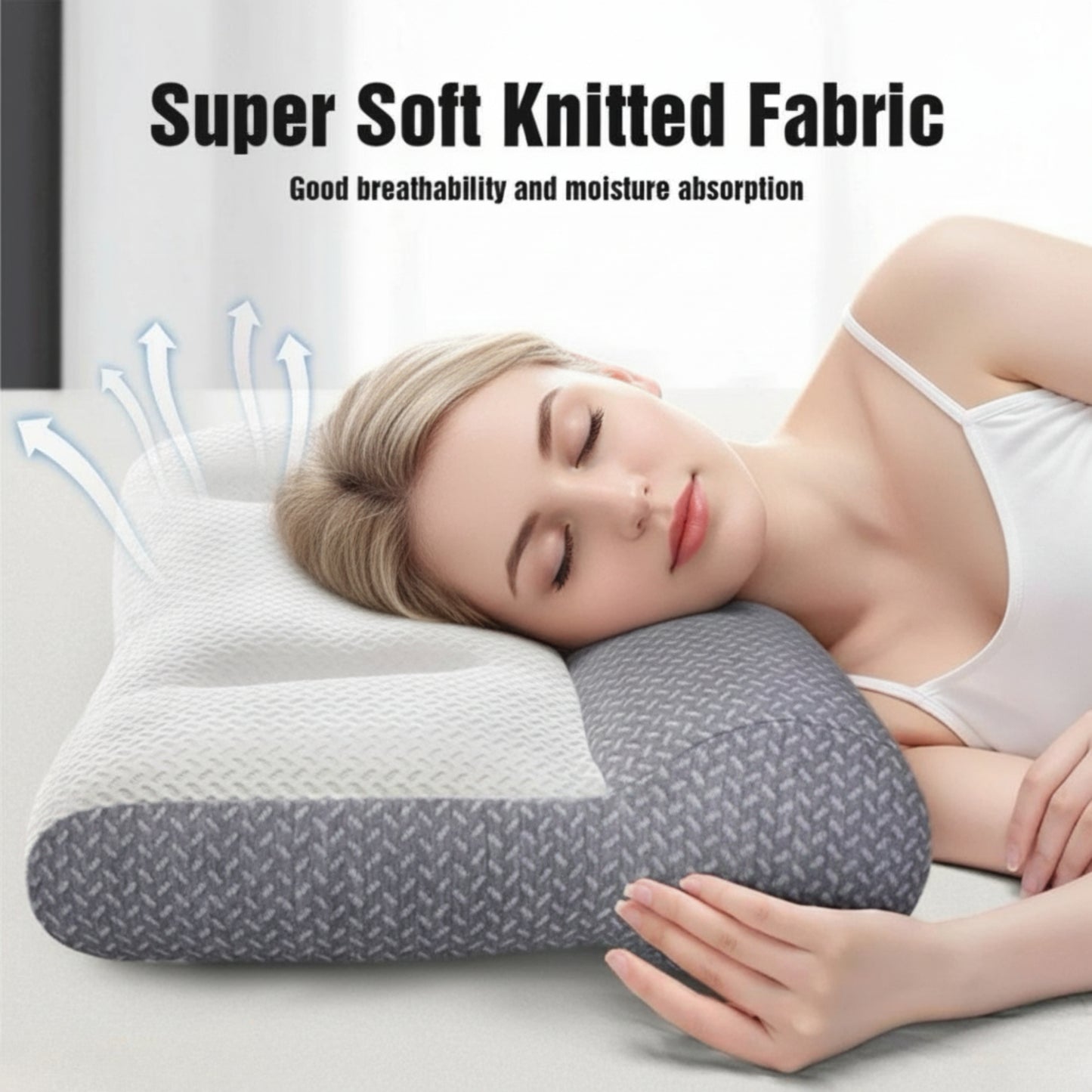 Slumblr® Ergonomic Memory Foam Pillow for Side Back Stomach Sleepers