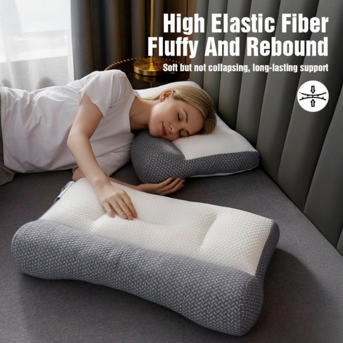 Slumblr® Ergonomic Memory Foam Pillow for Side Back Stomach Sleepers
