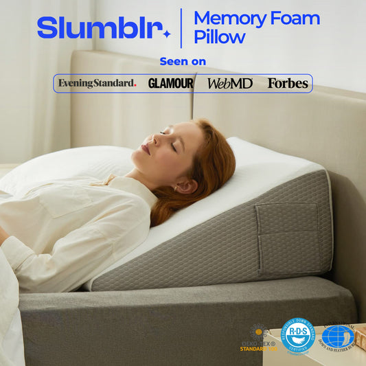 Ergonomic Wedge Pillow — Memory Foam Support for GERD, Acid Reflux and Better Sleep