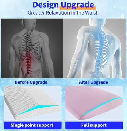 Lumbar Support Pillow for Back Pain Relief Memory Foam Comfort for Restful Sleep