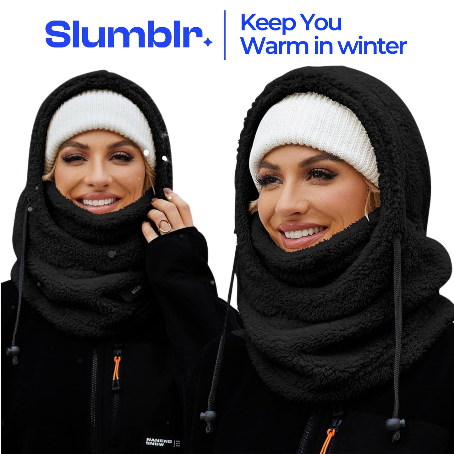 Slumblr® Winter Fleece-lined Hooded Beanie Scarf