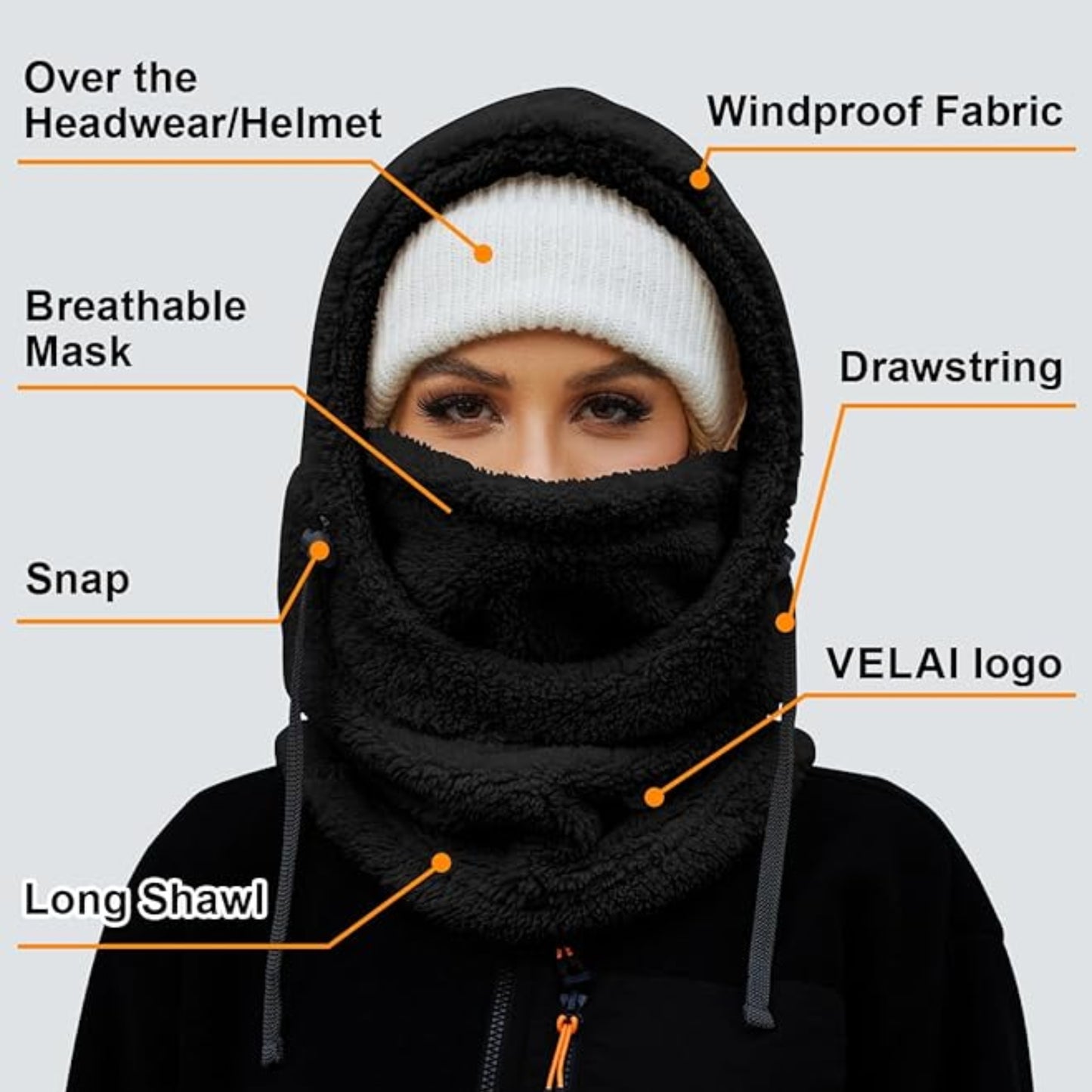 Slumblr® Winter Fleece-lined Hooded Beanie Scarf