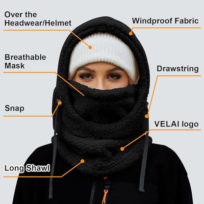 Slumblr® Winter Fleece-lined Hooded Beanie Scarf