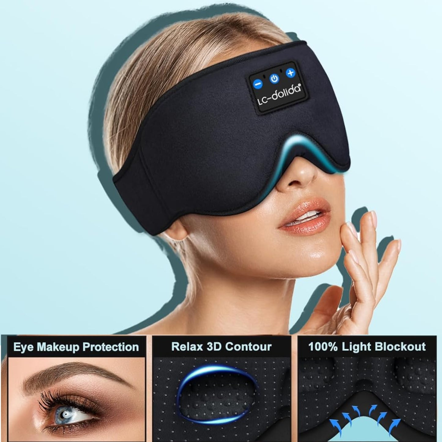 Slumblr® LC-dolida 3D Bluetooth Sleep Headphones Mask