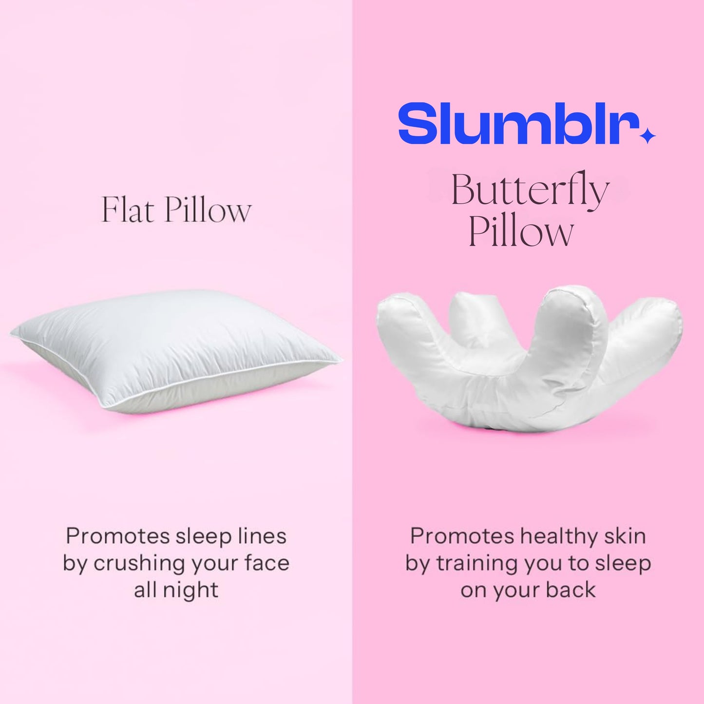 Slumblr® Butterfly Pillow for Restful Sleep and Relaxation Support