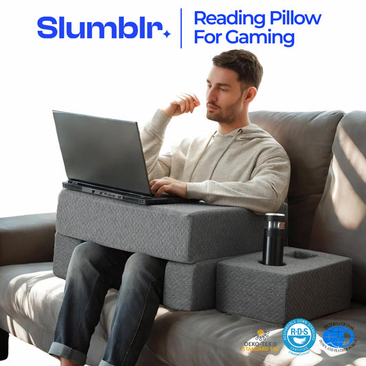 Reading Pillow with Lap Desk for Reading, Working and Gaming