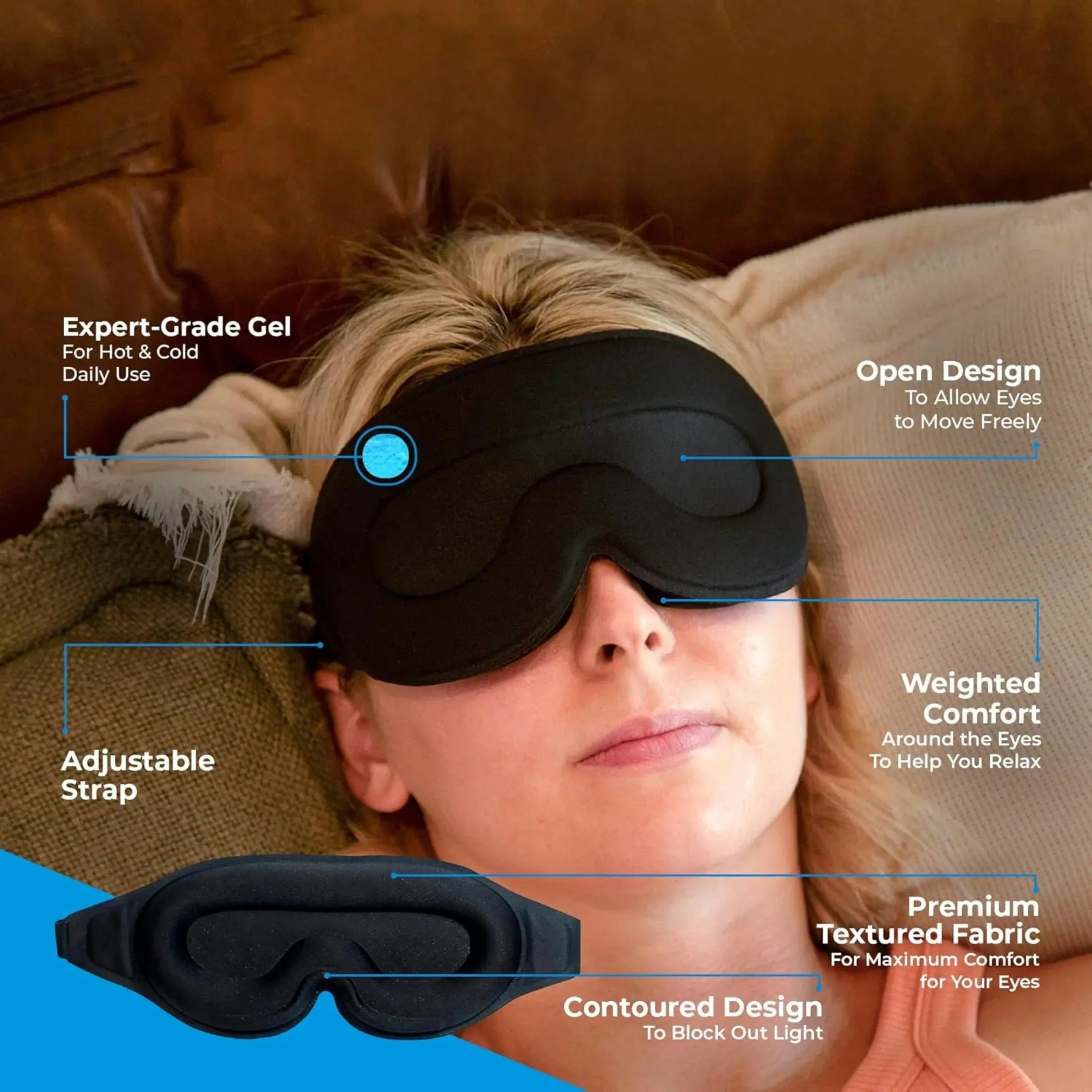 Slumblr® Cooling Gel Sleep Mask with 3D Contoured Eye Design Slumblr