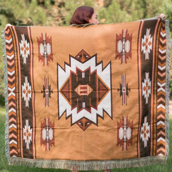 Slumblr® Brown Reversible Woven Throw Blanket with Tassels