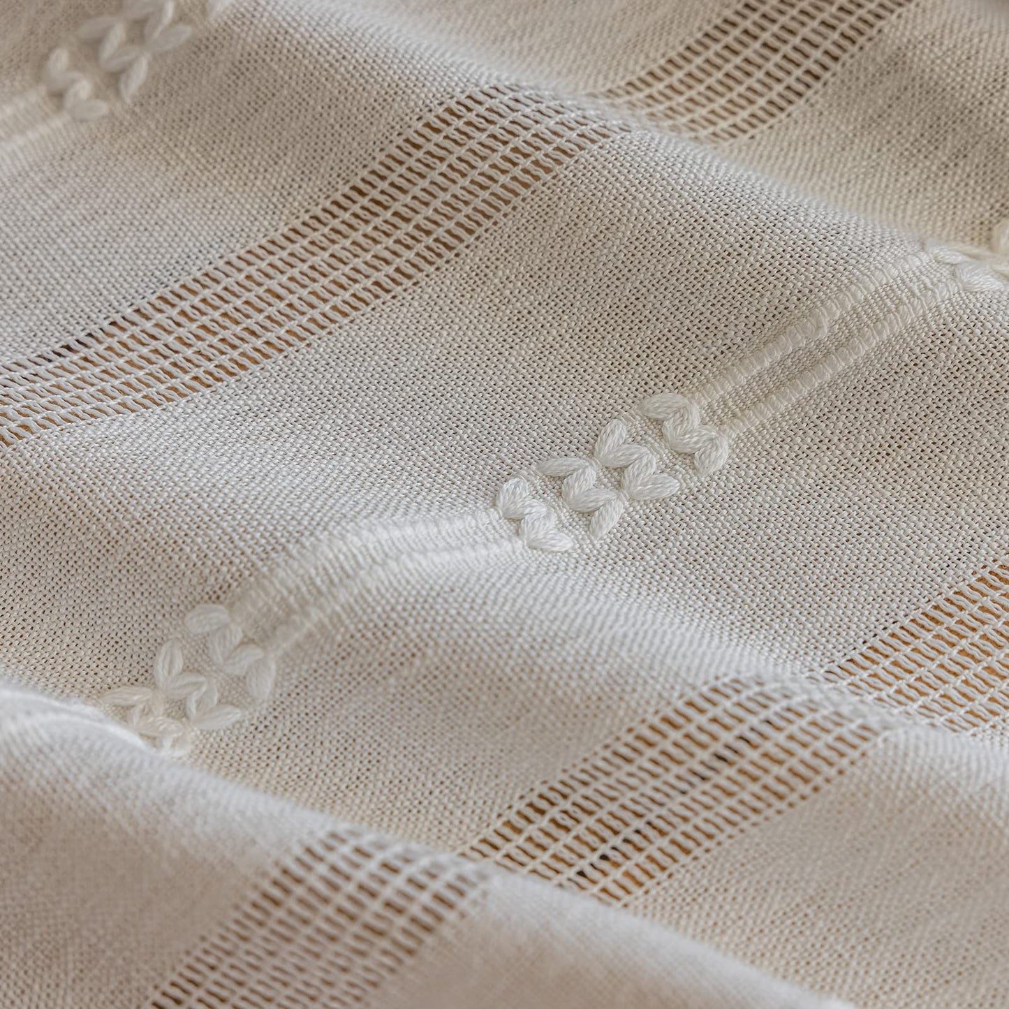 Slumblr® Jacquard Hollow White Tulle Curtains