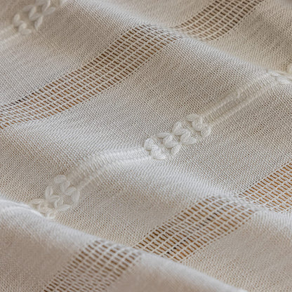 Slumblr® Jacquard Hollow White Tulle Curtains