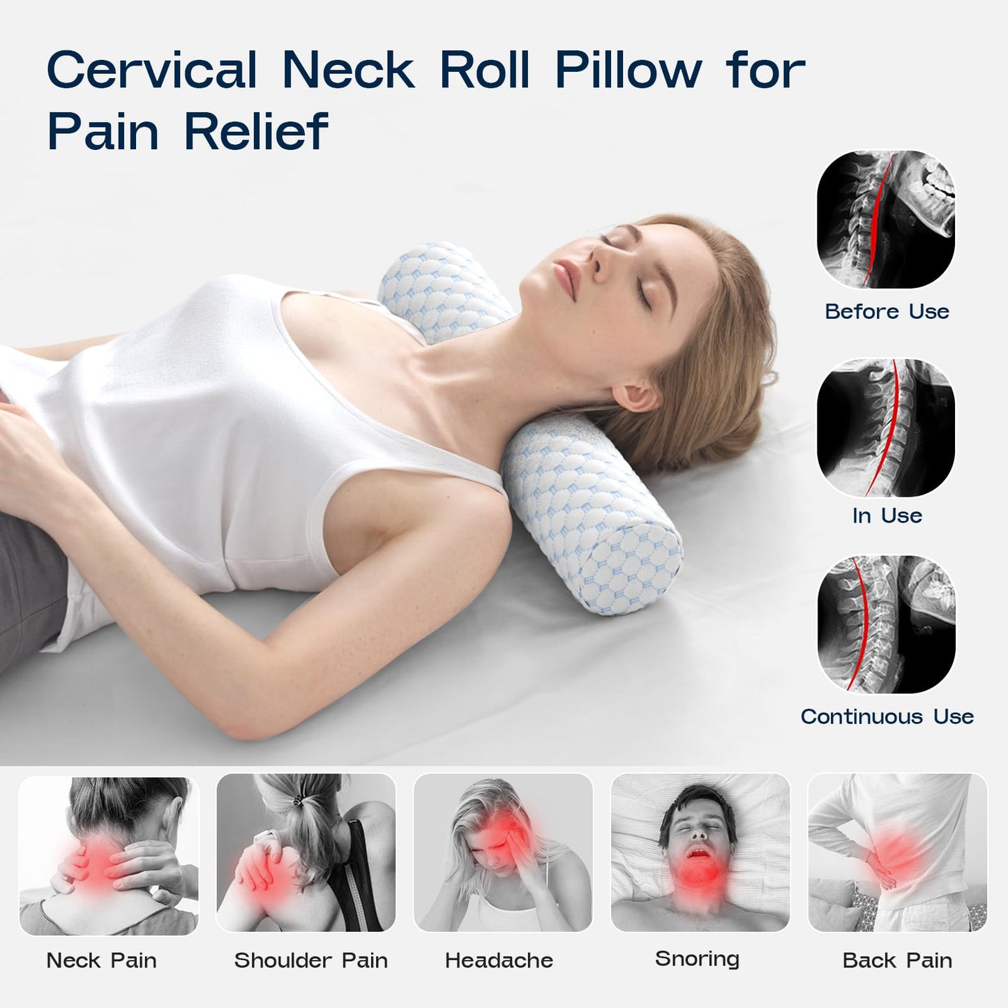 Slumblr® Memory Foam Support Roll Pillow