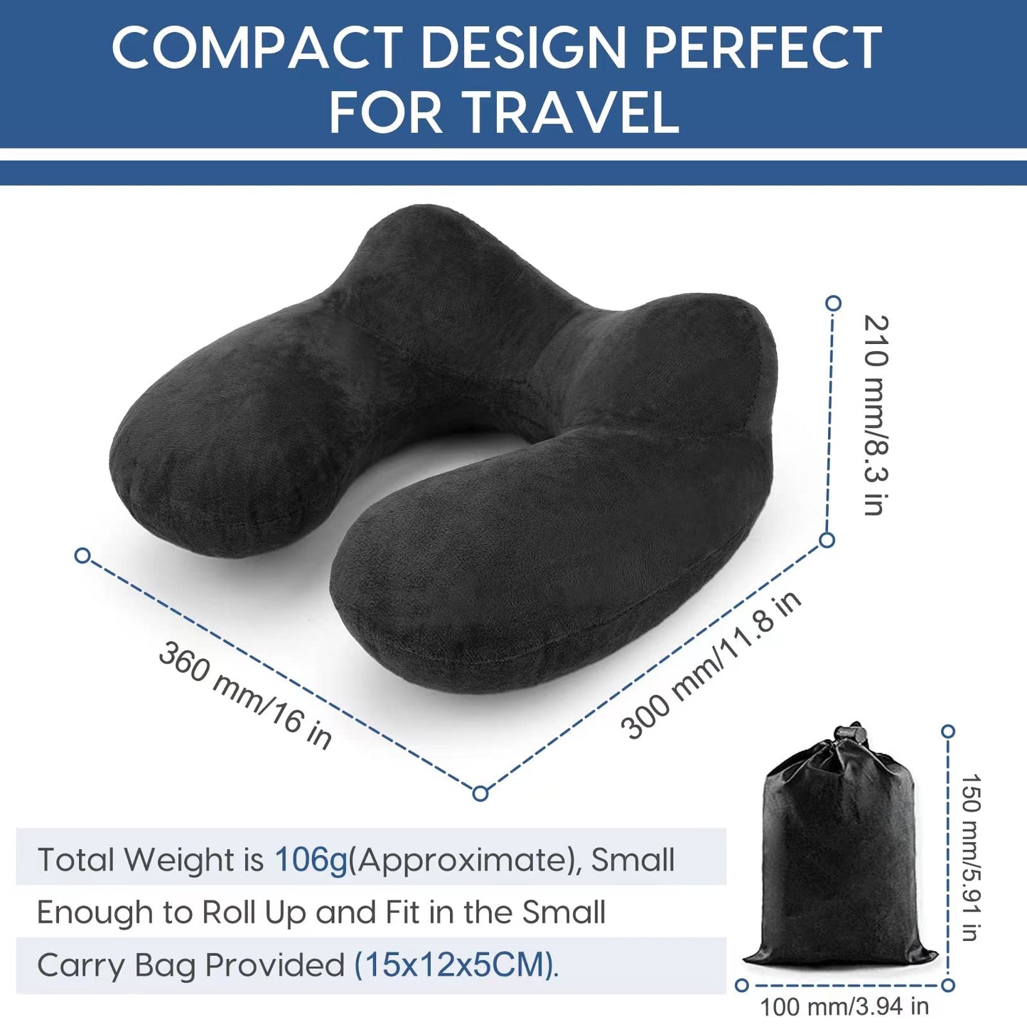 Slumblr® U-Shape Inflatable Travel Pillow