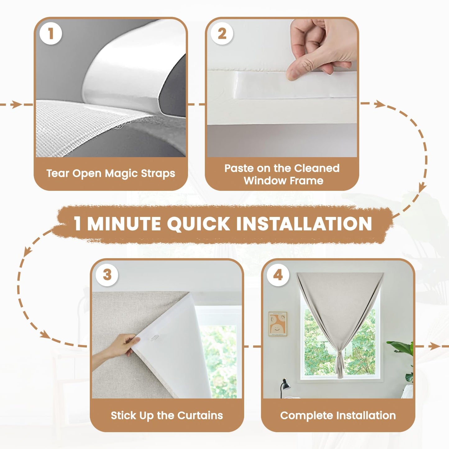 Slumblr® Self-Stick Semi-Blackout Curtains