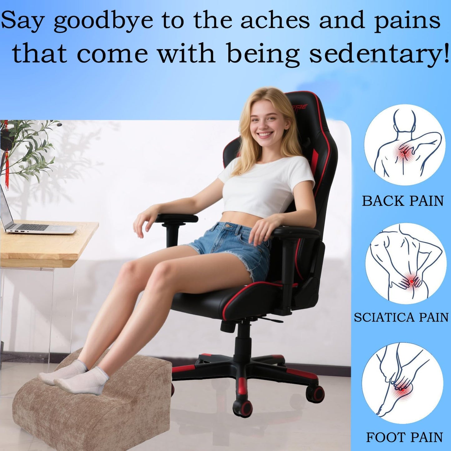 Slumblr® Adjustable Multi-Tier Footrest Stool