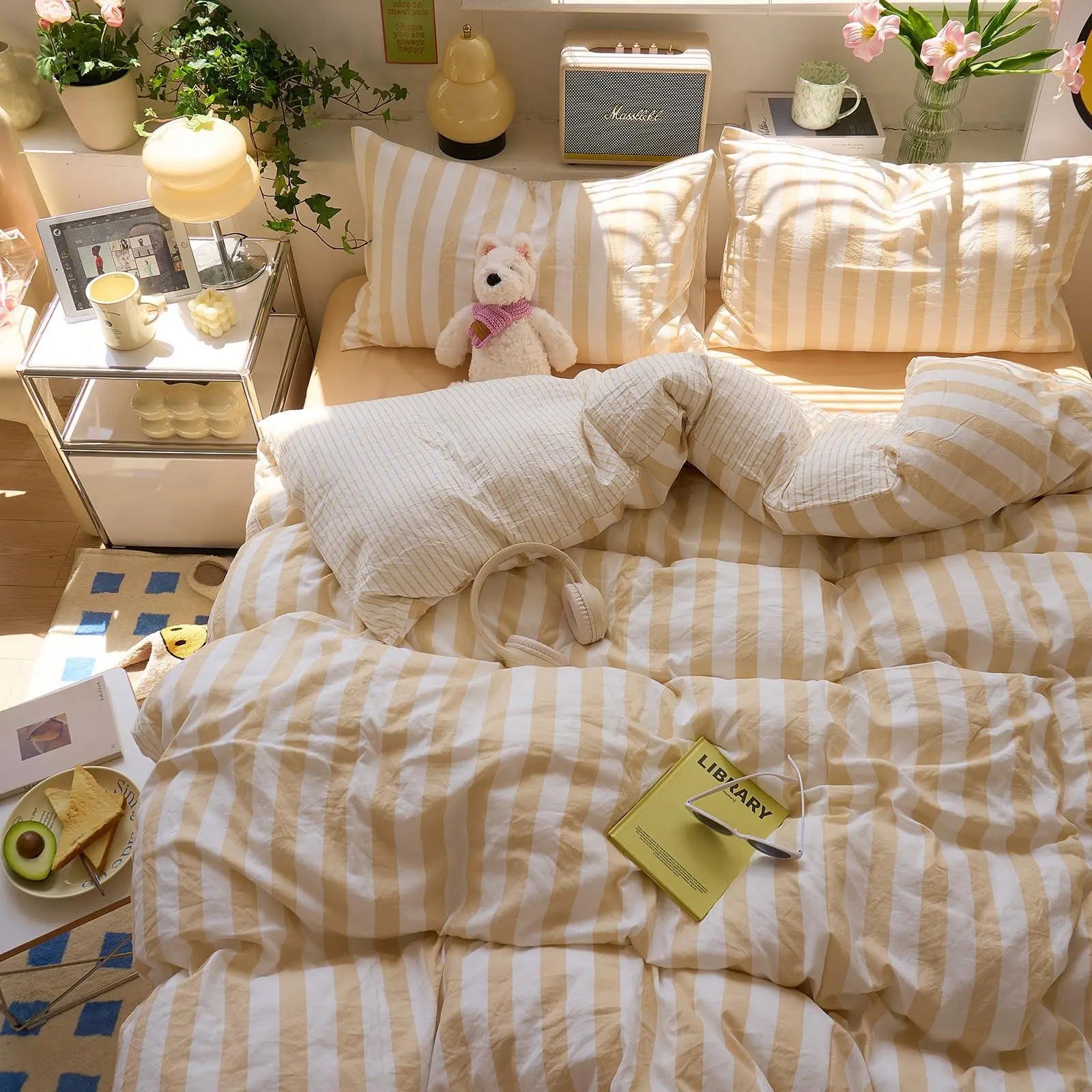 Slumblr® Cotton Crepe Striped Quilt Set Slumblr