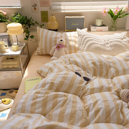Slumblr® Cotton Crepe Striped Quilt Set