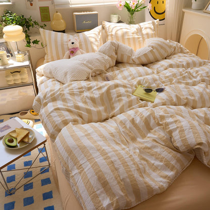 Slumblr® Cotton Crepe Striped Quilt Set