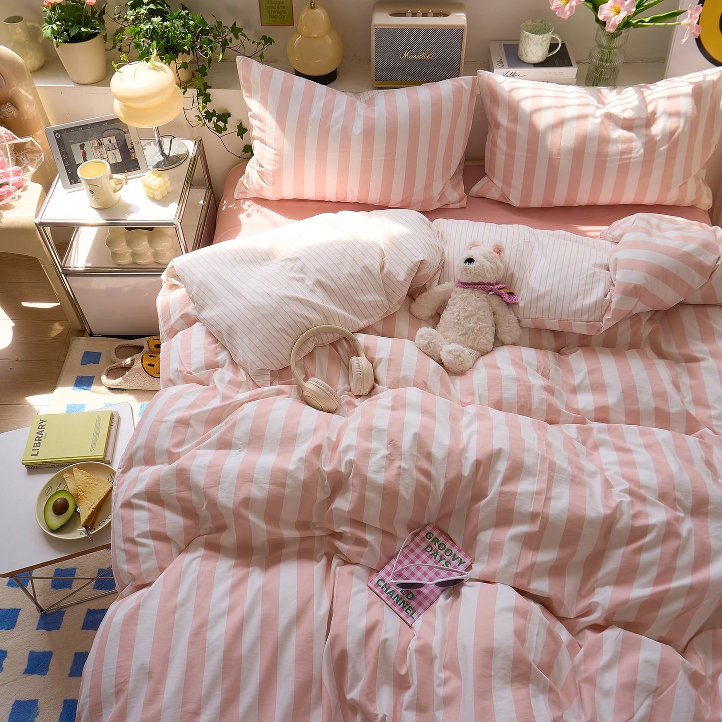 Slumblr® Cotton Crepe Striped Quilt Set