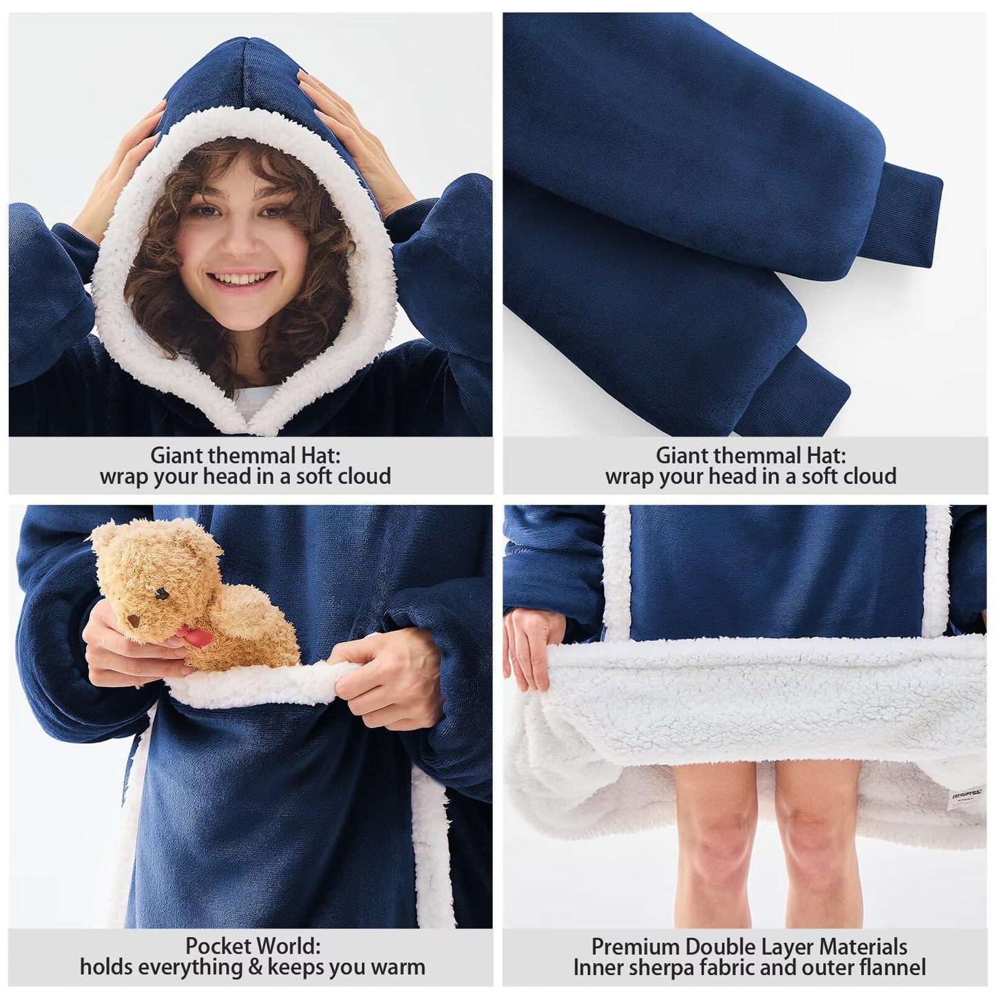 Slumblr® Double Fleece Hooded Pullover Jacket