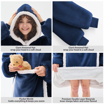 Slumblr® Double Fleece Hooded Pullover Jacket