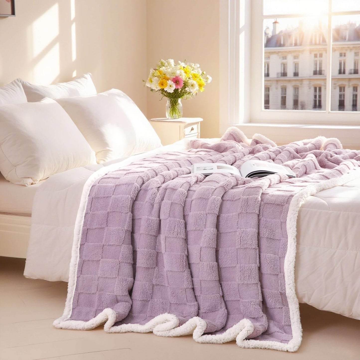 Slumblr® Sherpa Flannel Throw Blanket