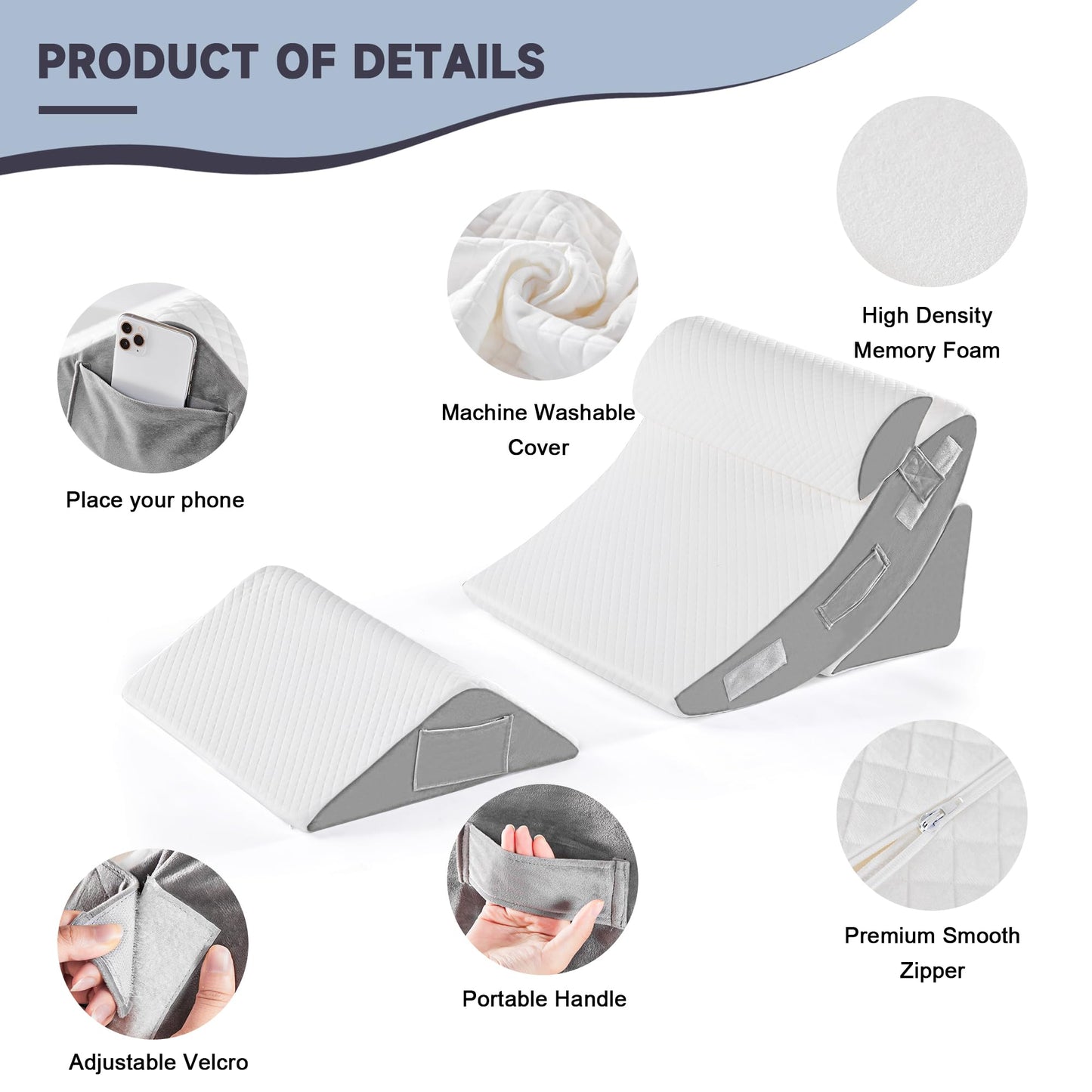 Slumblr® Orthopedic Foam Wedge Pillow Set for Rest and Support