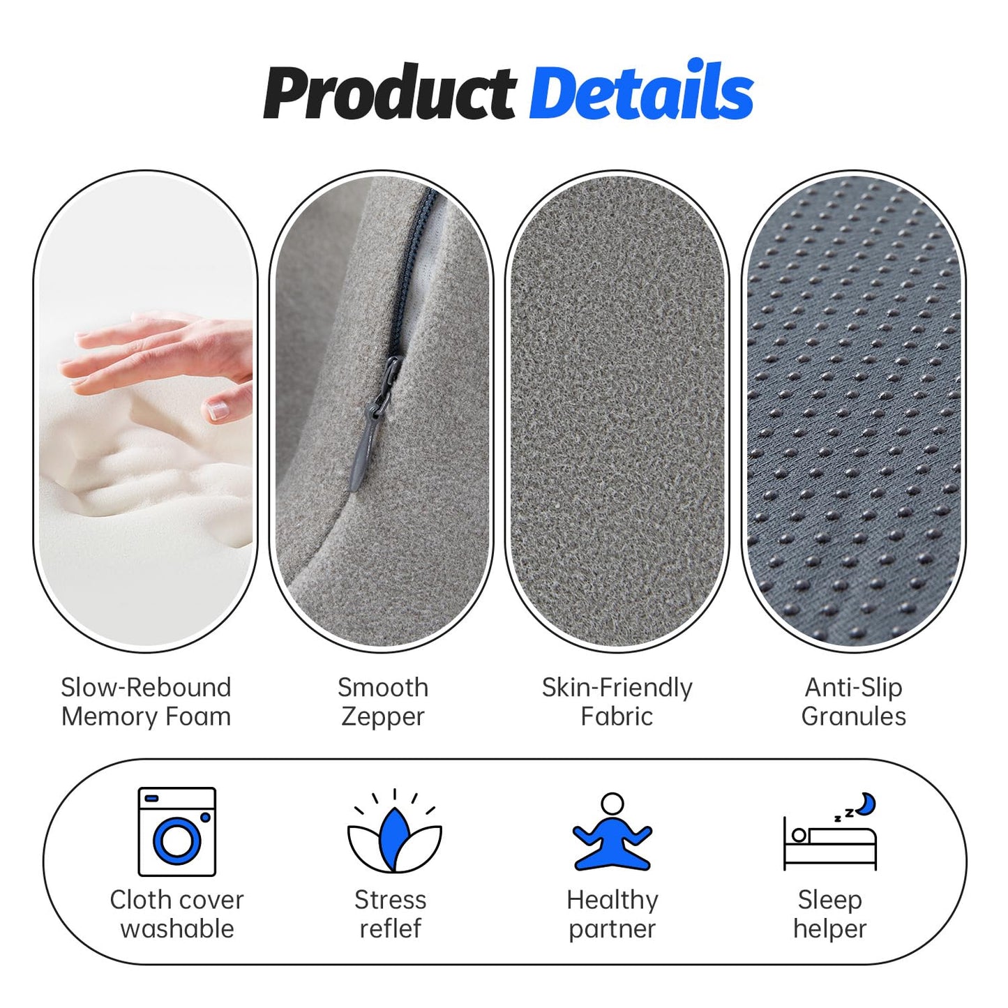 Slumblr® Ergonomic Memory Foam Headrest Pillow