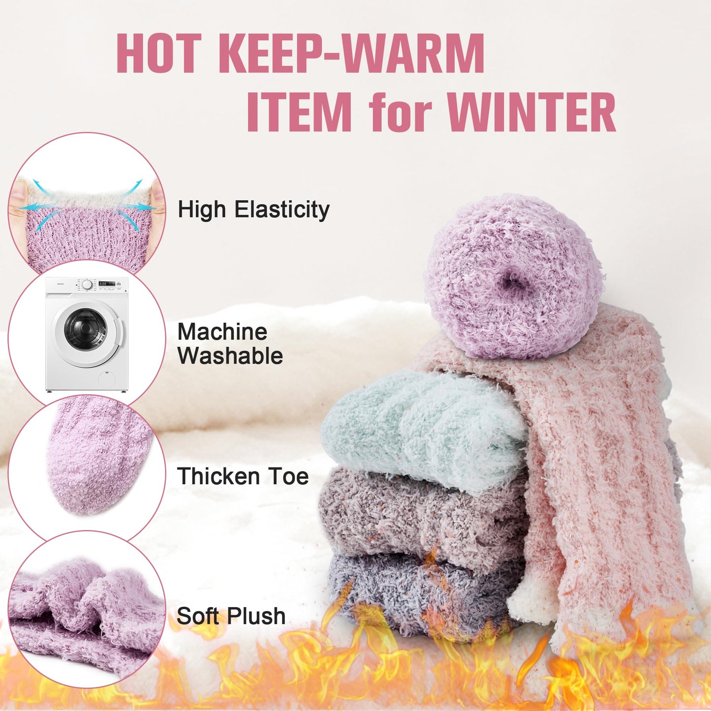 Slumblr® Fuzzy Thermal Socks Set (2 Pairs)