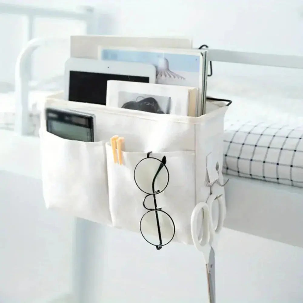 Slumblr® Hanging Cotton Linen Bedside Storage Bag Slumblr