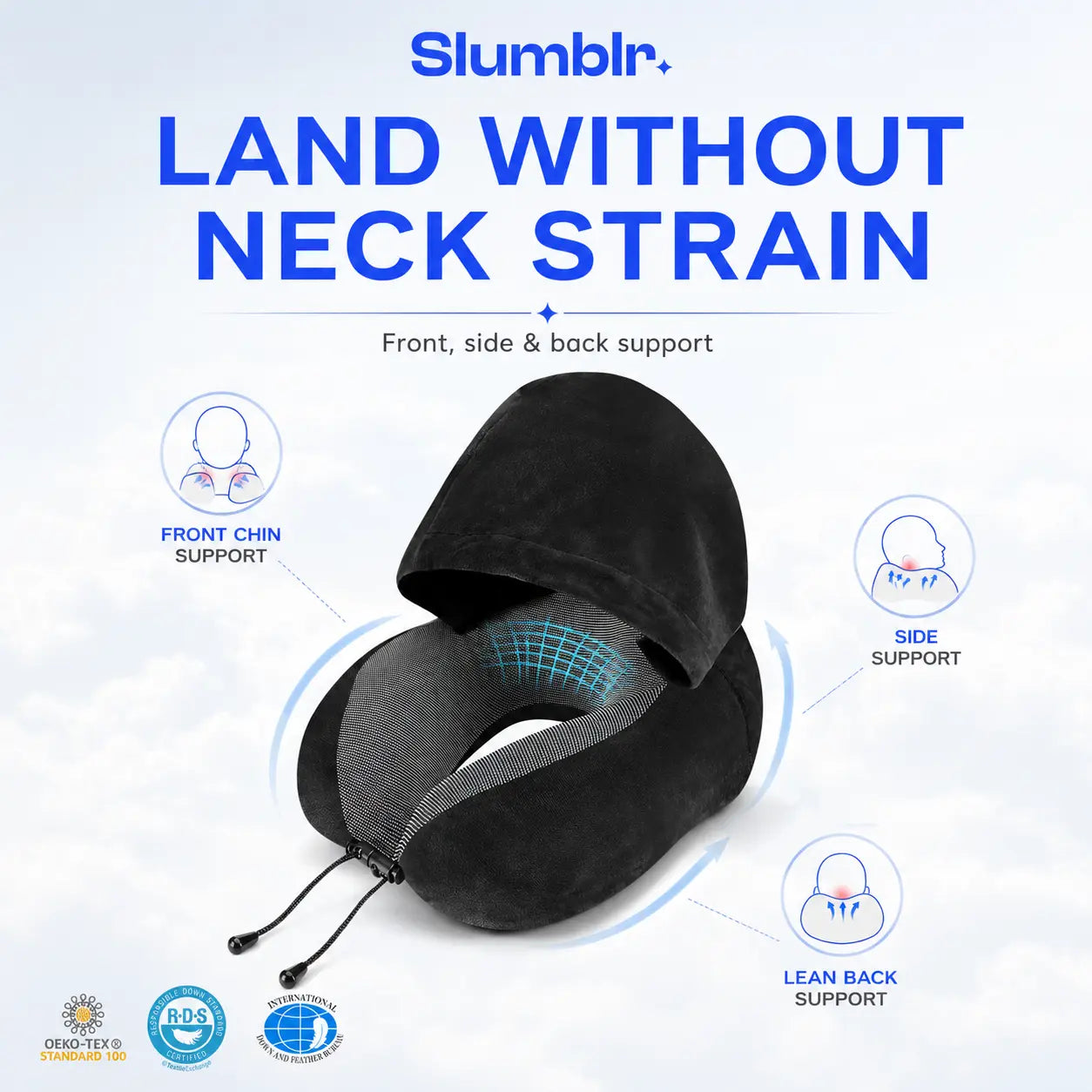 Slumblr® Hooded U-Shaped Travel Pillow