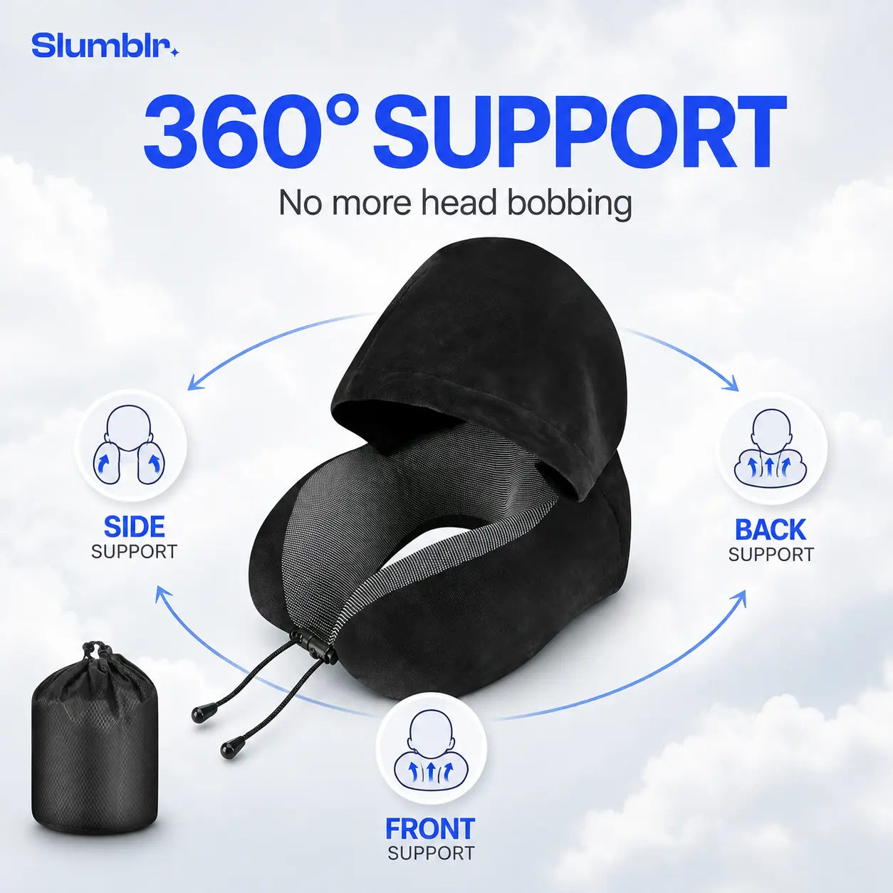 Slumblr® Hooded U-Shaped Travel Pillow