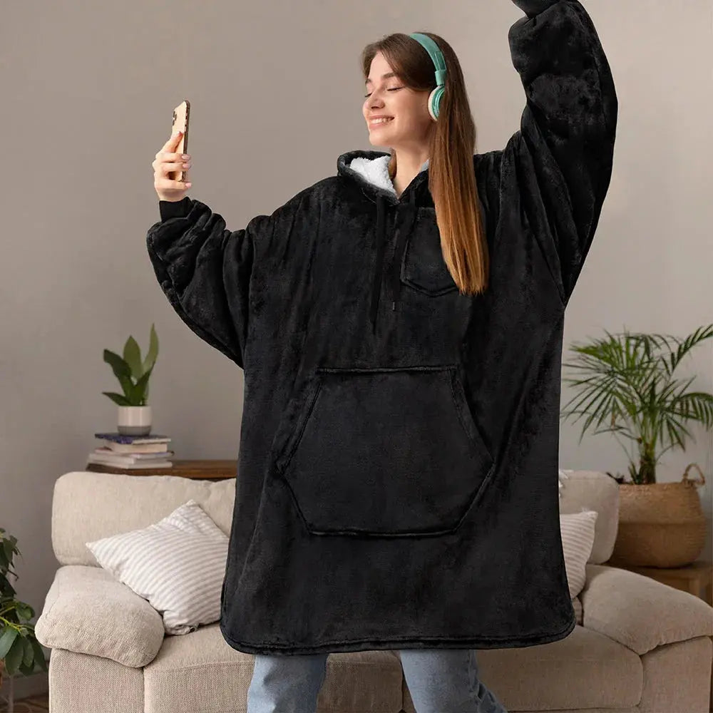 Slumblr® Double Fleece Hooded Pullover Jacket Slumblr